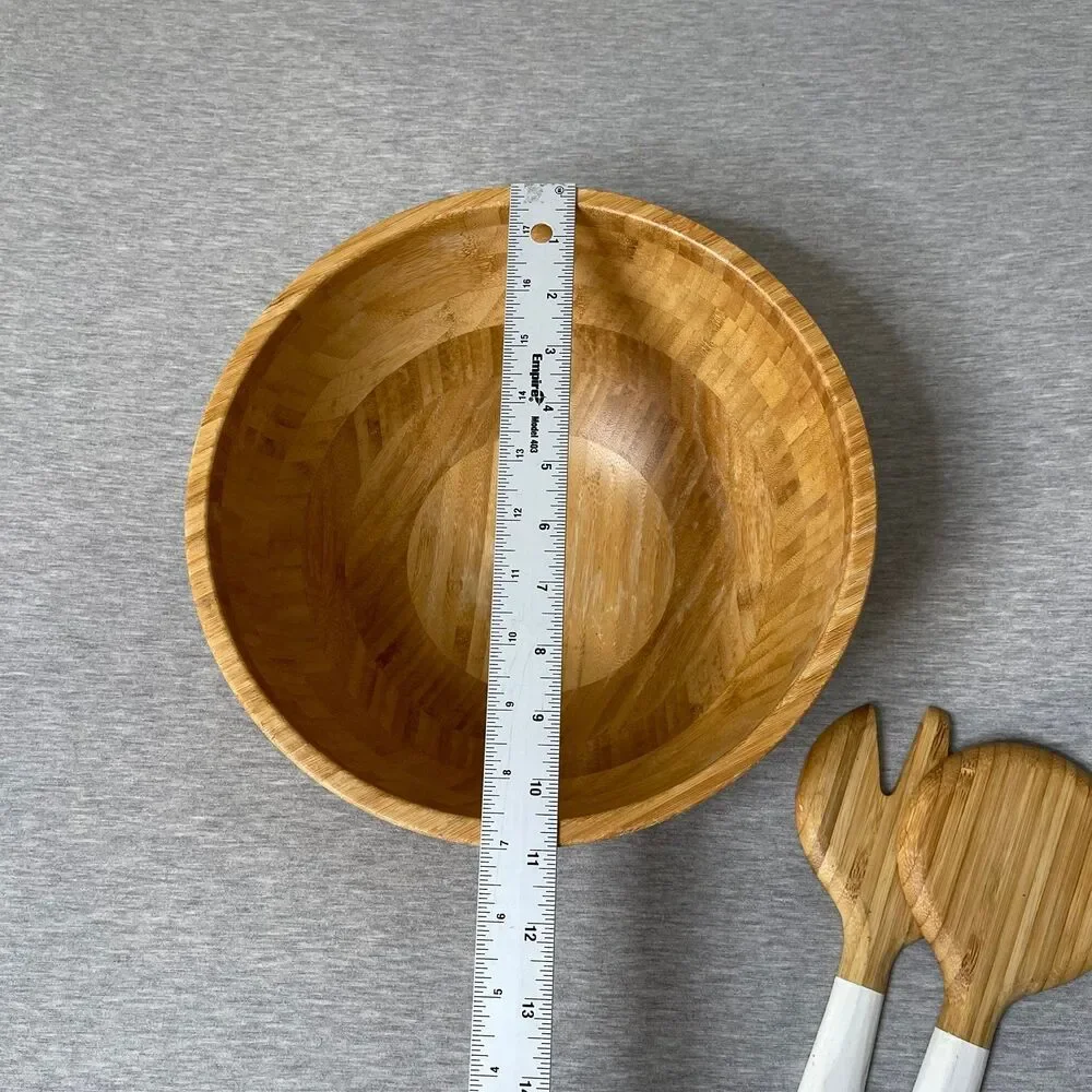 IKEA Blanda Matt Bamboo Serving Bowl & Salad Serving 3 PCS. Set